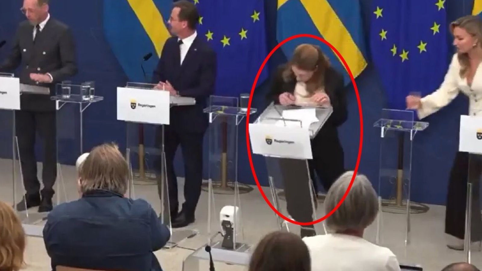 isvecin yeni saglik bakani lann basin toplantisinda bayildi WxC6FQcr