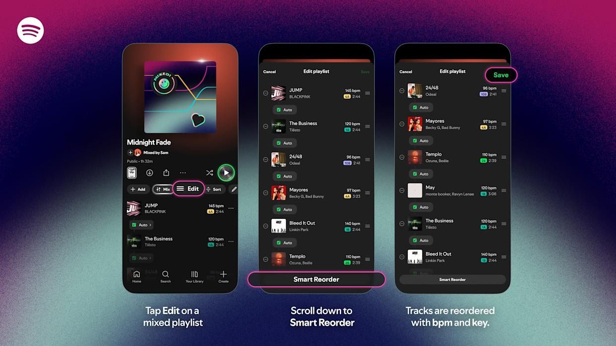Spotify Premium için BPM ve ton bazlı liste düzenleme özelliği